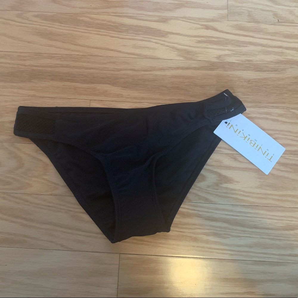Black Medium Coverage Tinibikini Swimwear Bottoms